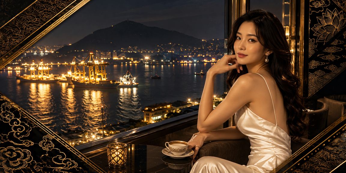 Người dùng Vũng Tàu thưởng thức cà phê buổi tối và theo dõi kèo thể thao trên điện thoại tại quán ven biển